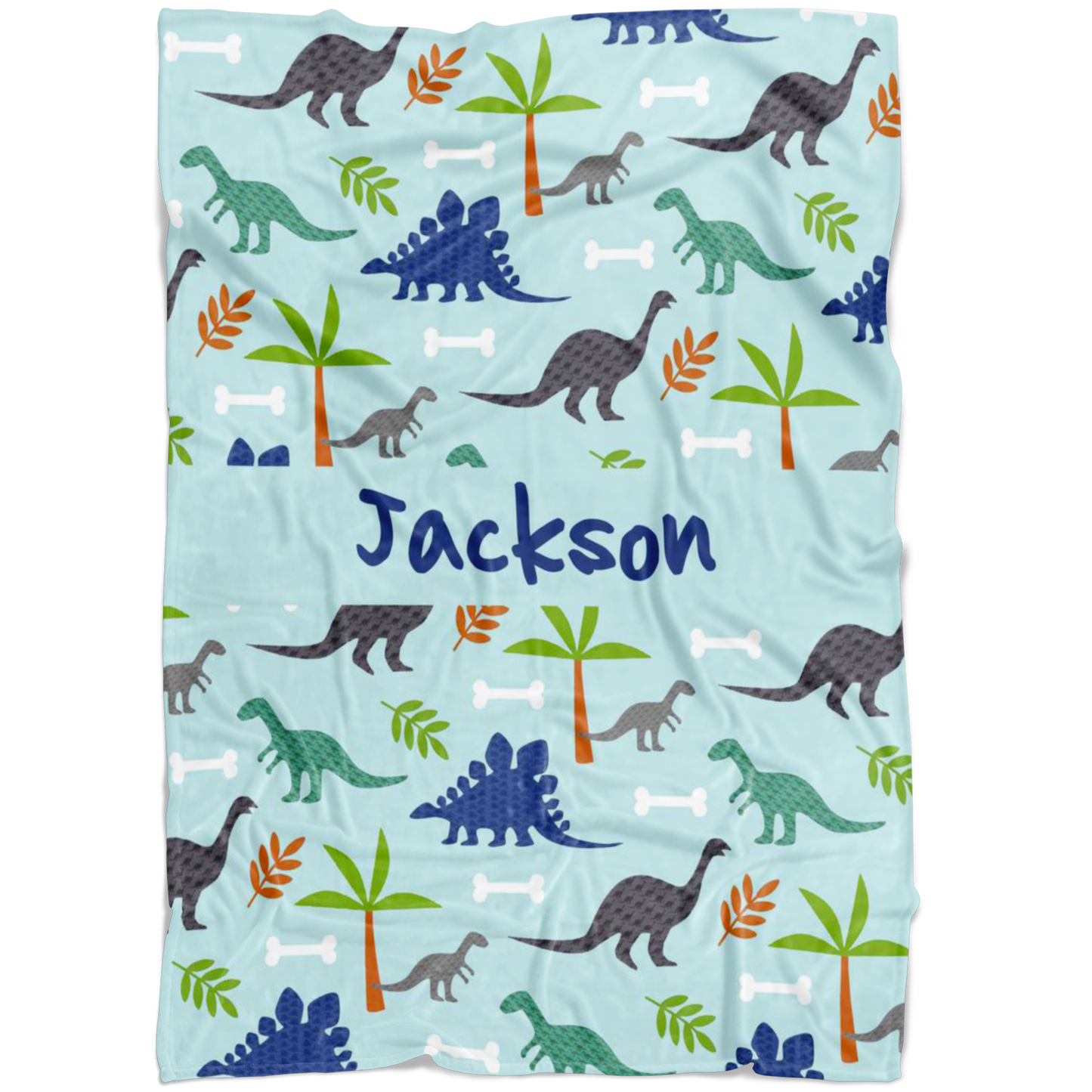 Personalized Dinosaur, Dino World Blanket for Boys, Kids - Jackson