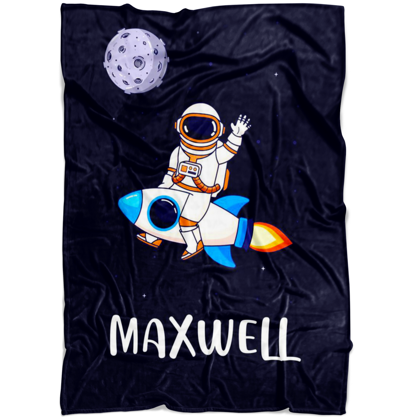 Personalized Name Astronaut Blanket for Boys, Kids - Maxwell
