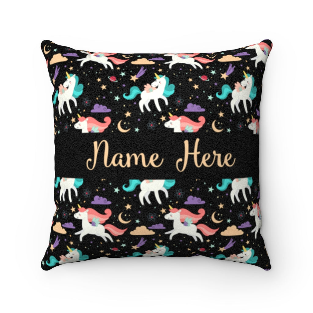 Personalized Name Unicorns Square Pillow