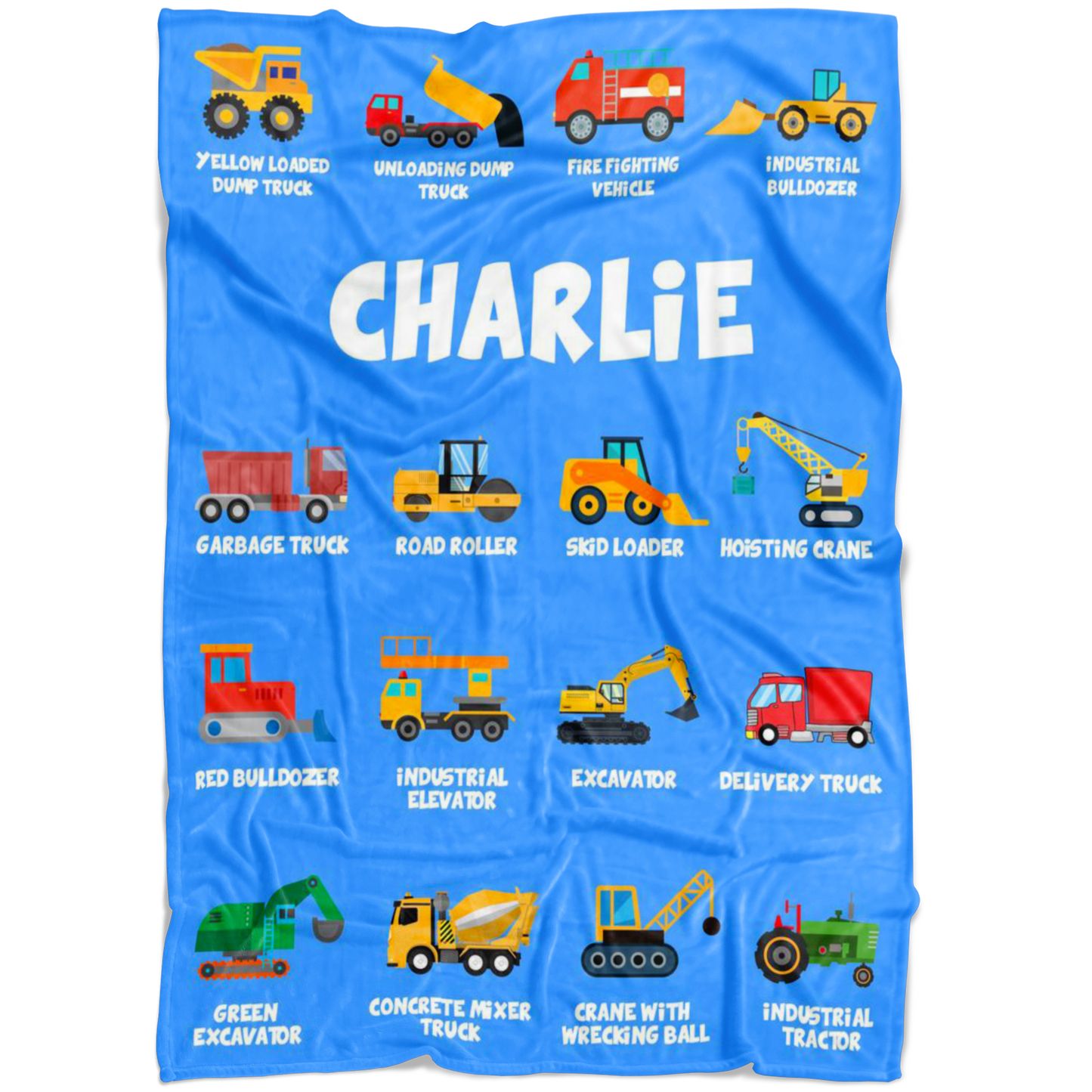 Charlie Construction Blanket Blue