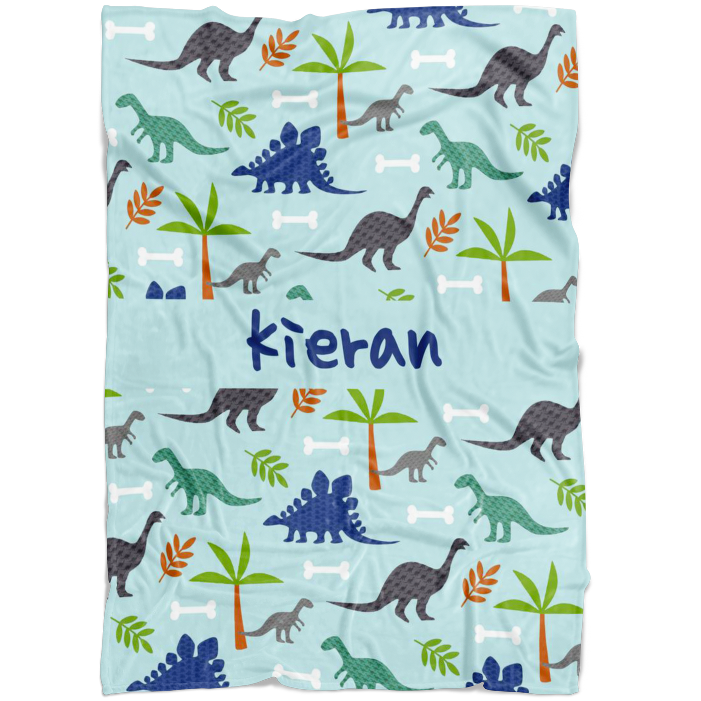 Personalized Dinosaur, Dino World Blanket for Boys, Kids - Kieran