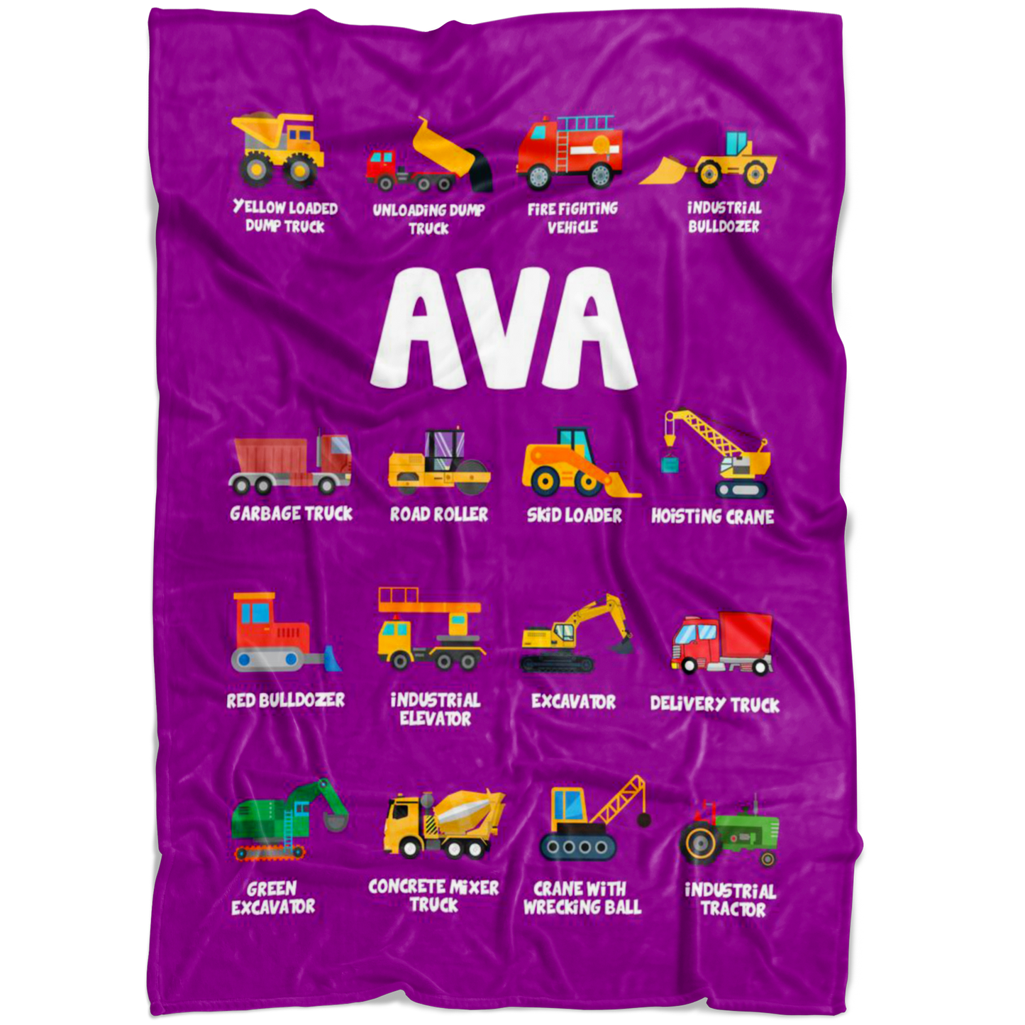 Ava Construction Vehicles Purple