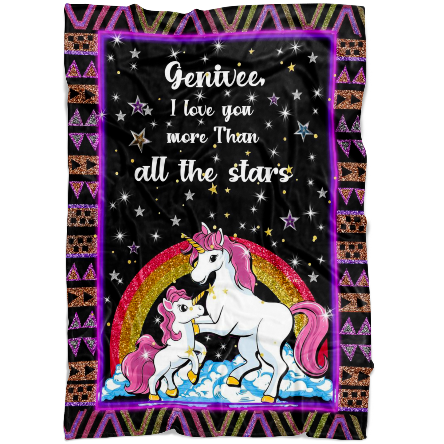 Genivee Two Unicorns Playing Blanket