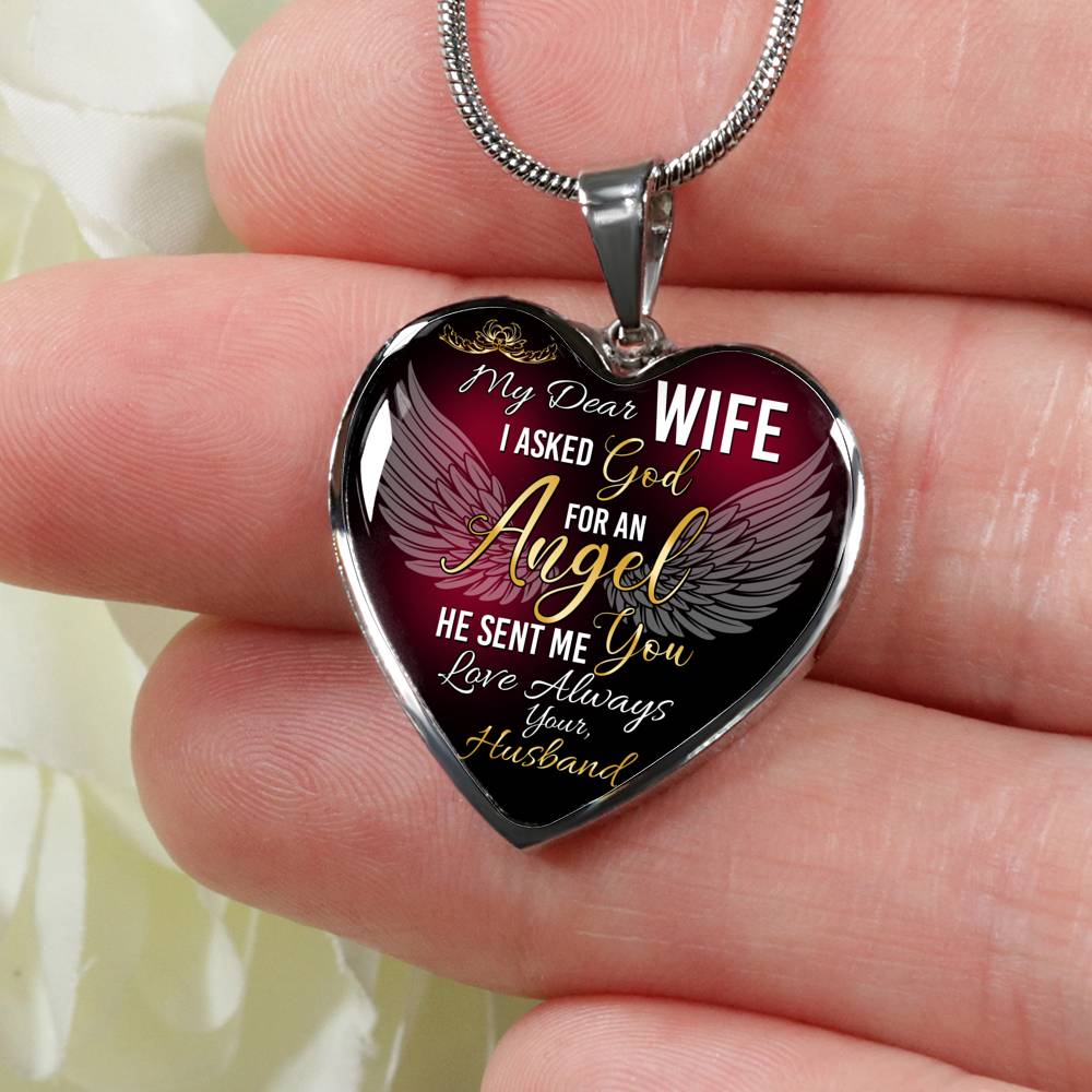 To My Dear Wife Luxury Heart Necklace Gift from Husband
