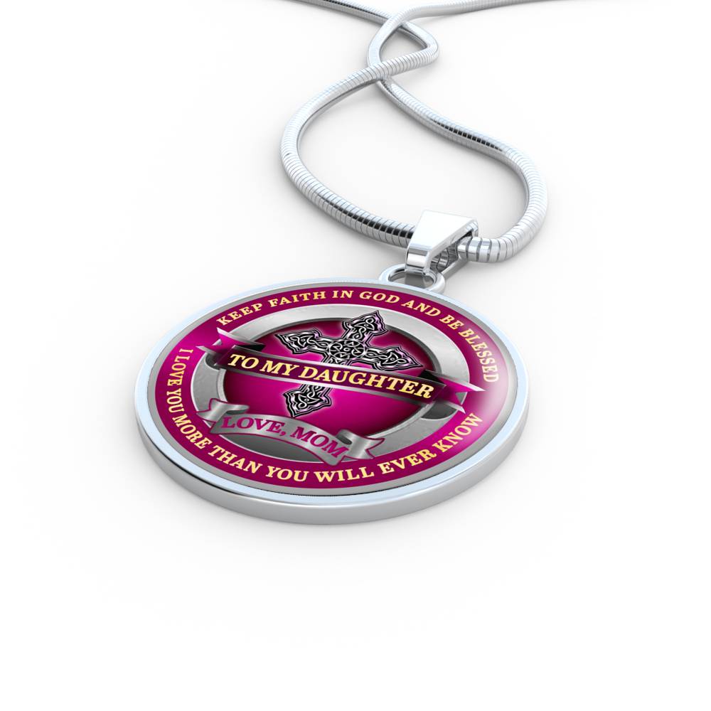 To My Daughter - Love Mom - Special Edition Pendant Necklace Gift from MOM to DAUGHTER