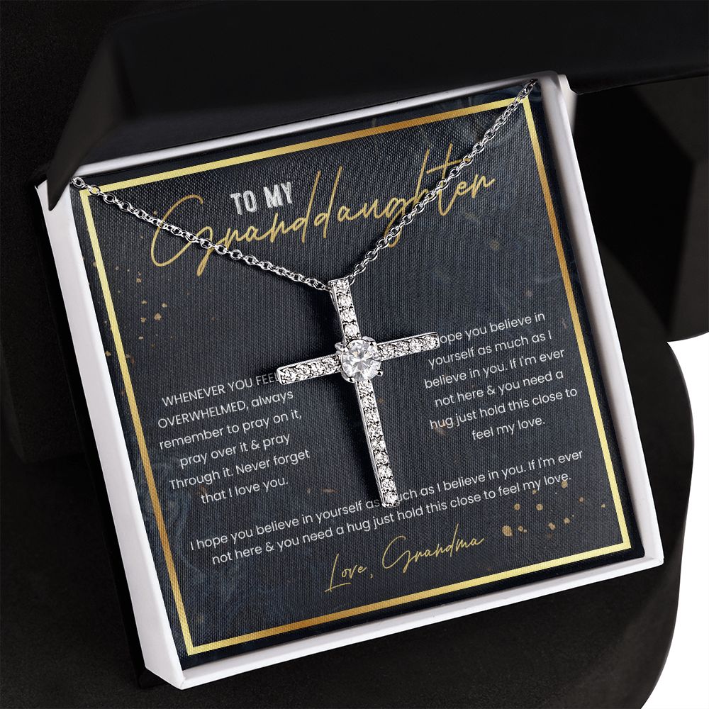 Granddaughter Gifts from Grandma - CZ Cross Necklace
