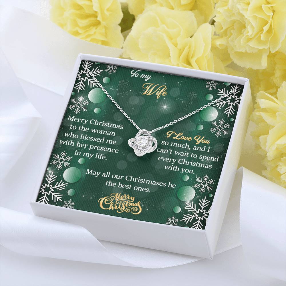 To My Wife Gift Love Knot Necklace with Message Card