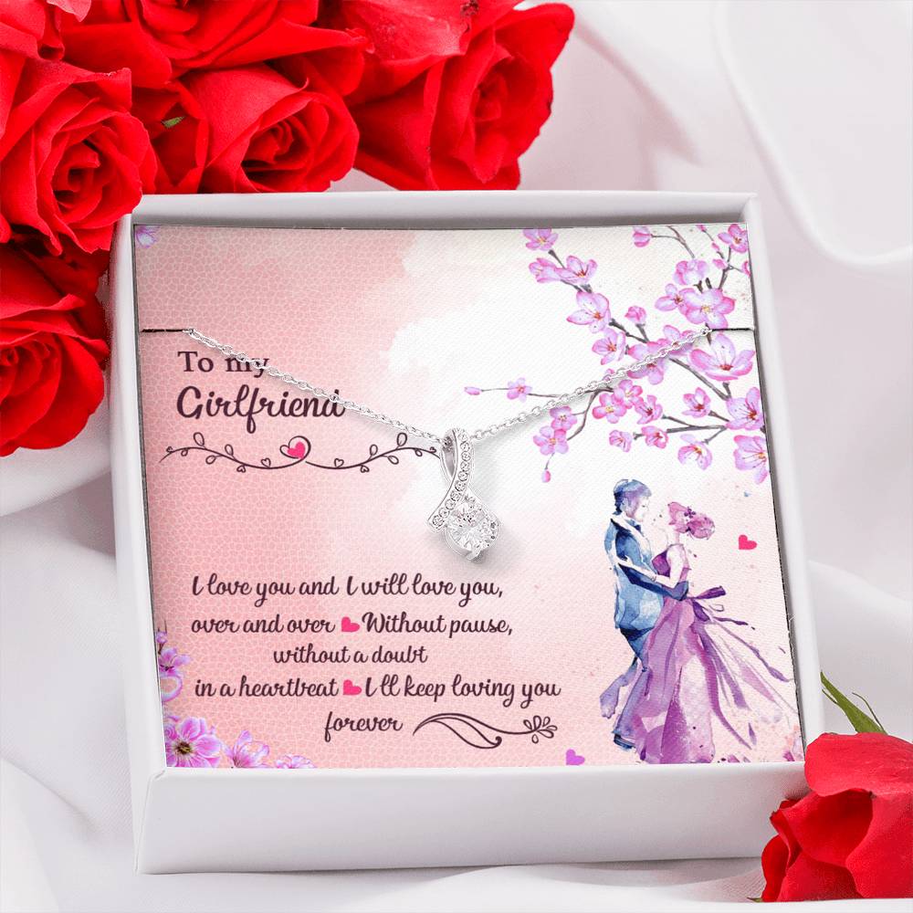 To My Girlfriend, Forever Love, Gift for Her Alluring Beauty Necklace with Message Card