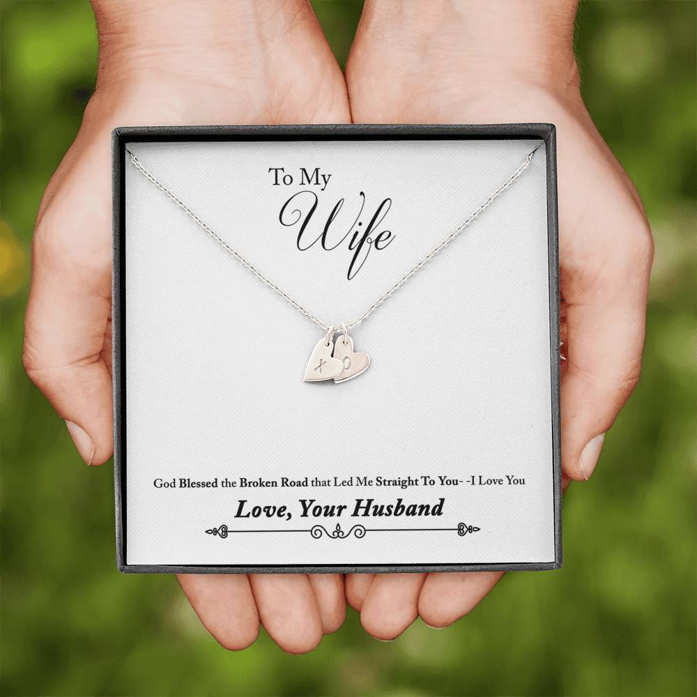 To My Wife Personalized Sweetest Hearts Necklace