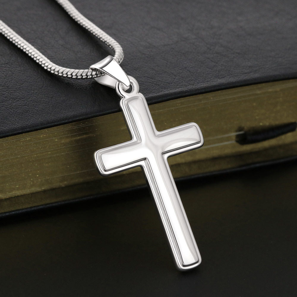 Firefighter Gift Cross Necklace with Message Card