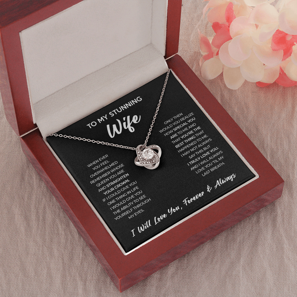Wife - Forever & Always - Love Knot Necklace