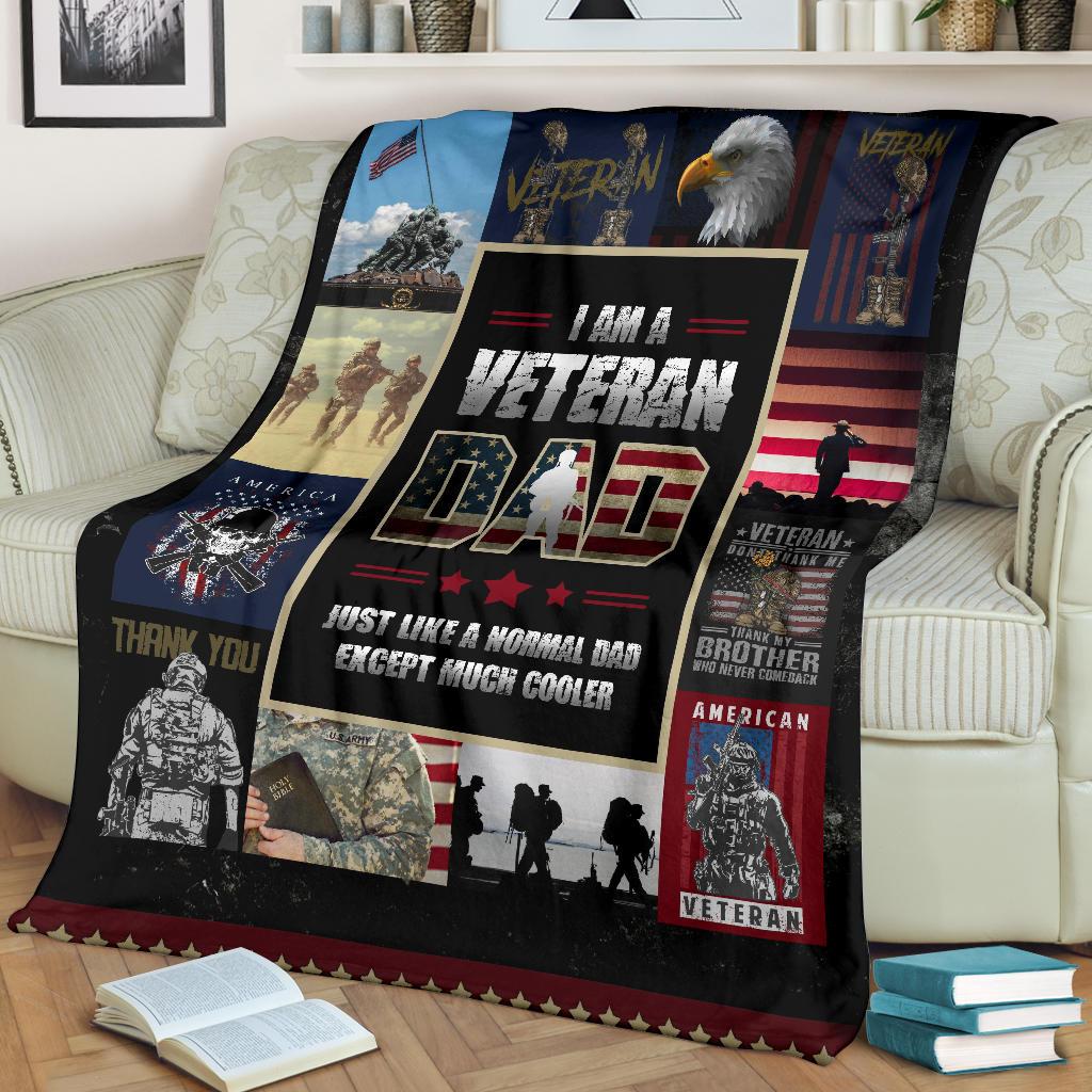 Veterans Day Gift, Army Veteran Blanket, Gift for Veteran Dad