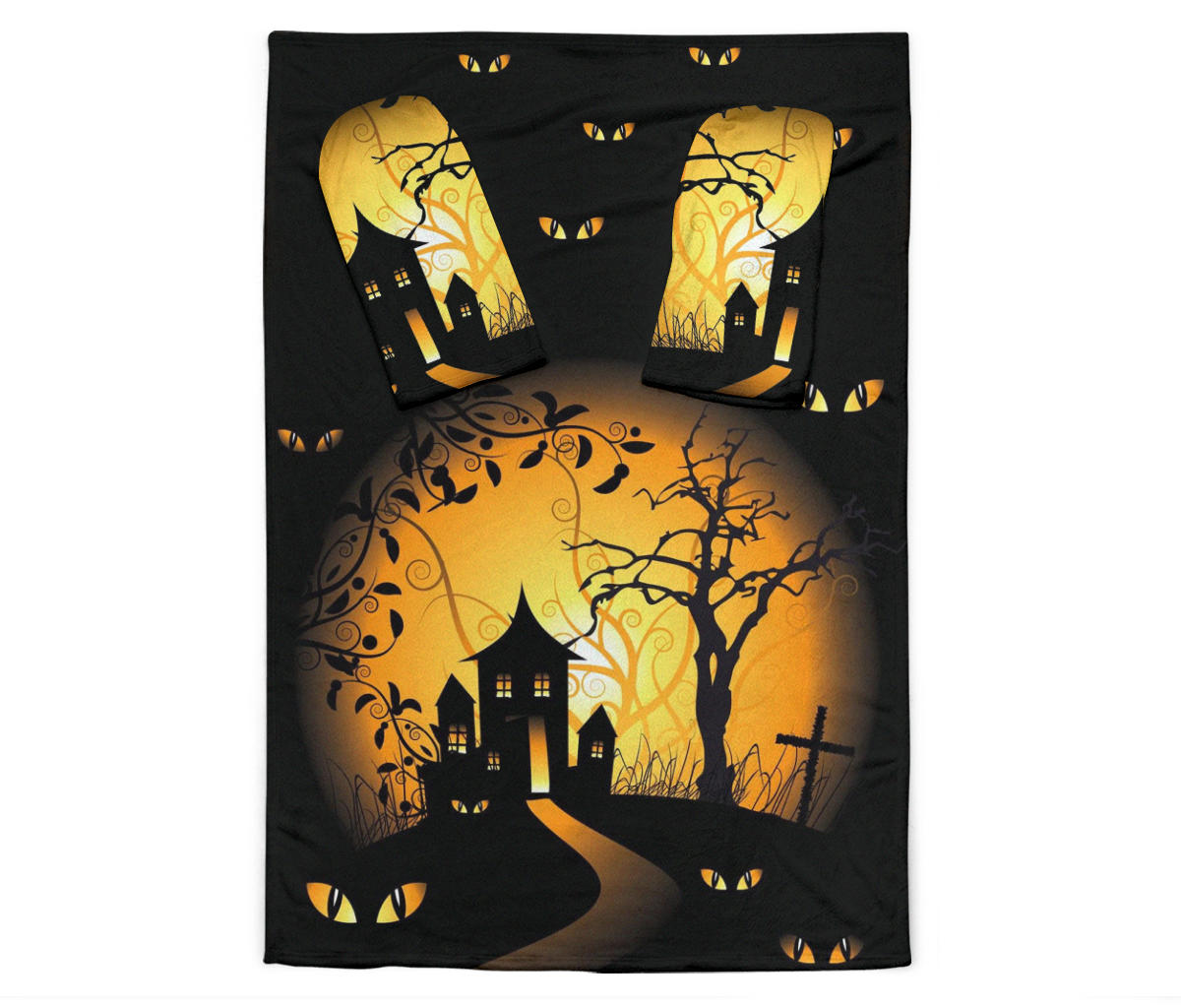 Halloween Hunted House Wearable Blanket