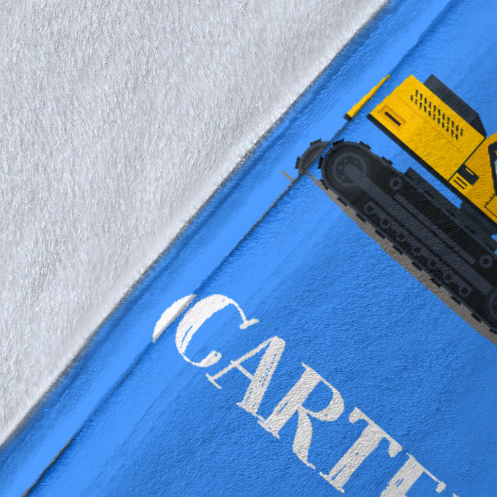 Personalized Name Construction Machinery Blanket for Boys & Girls, Custom Name Blanket for Kids