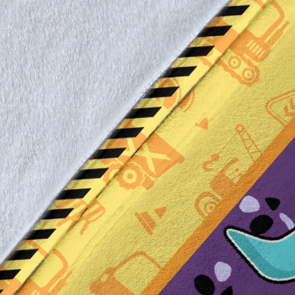Personalized Name Under Construction Site Blanket for Kids, Custom Name Blanket for Boy & Girls