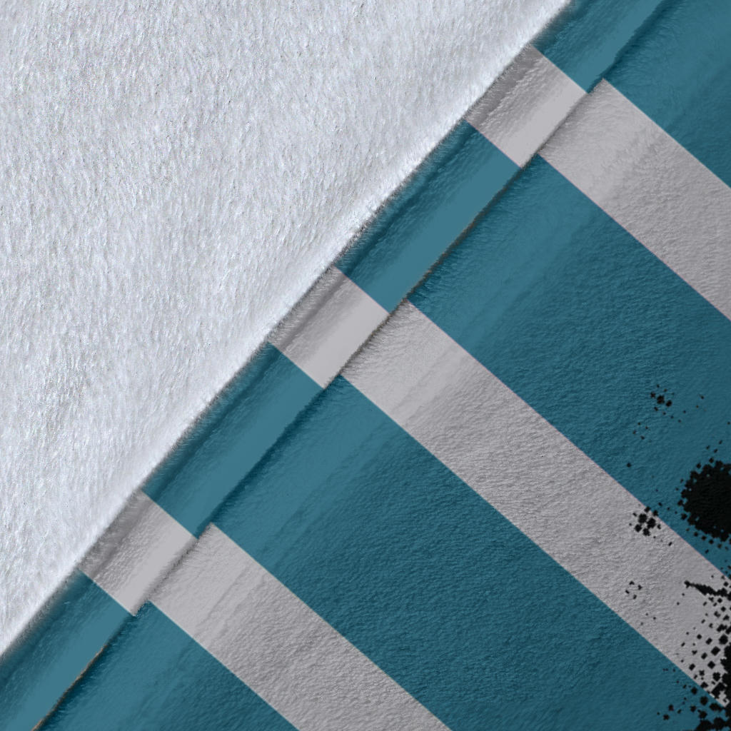 Personalized Name Monster Truck Blanket with Blue Stripes for Boys, Girls & Adults