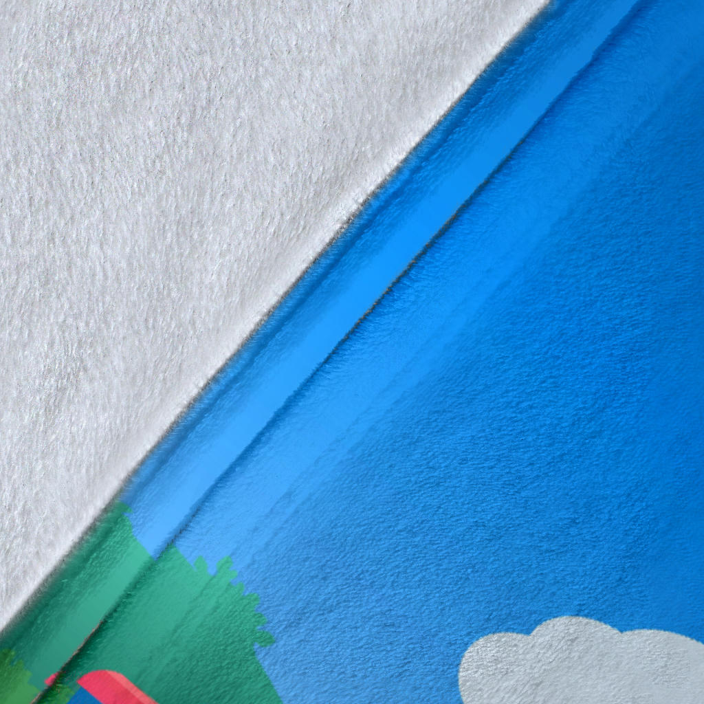 Personalized Name Train in Mountains Blanket for Kids