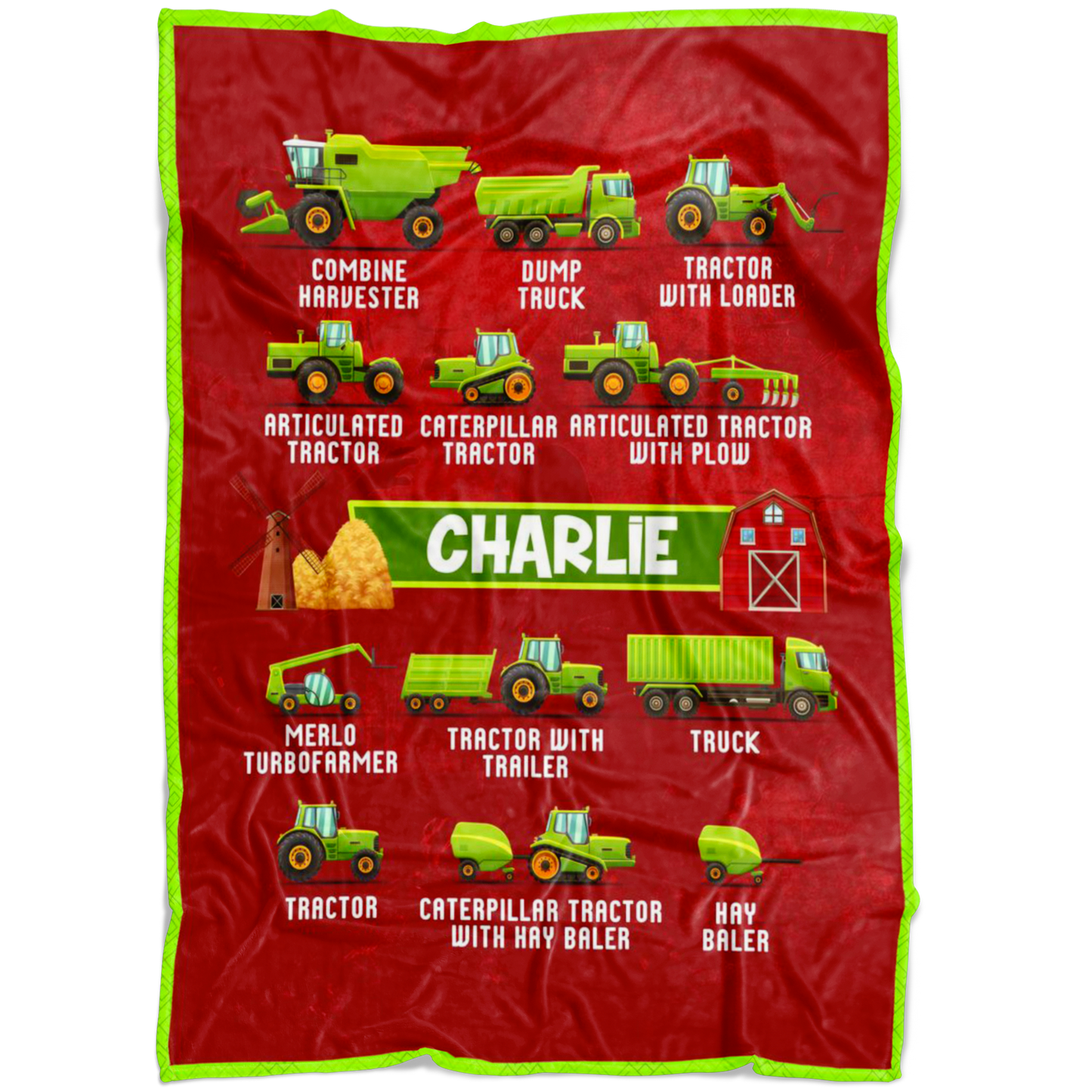 Charlie Red Tractor Blanket