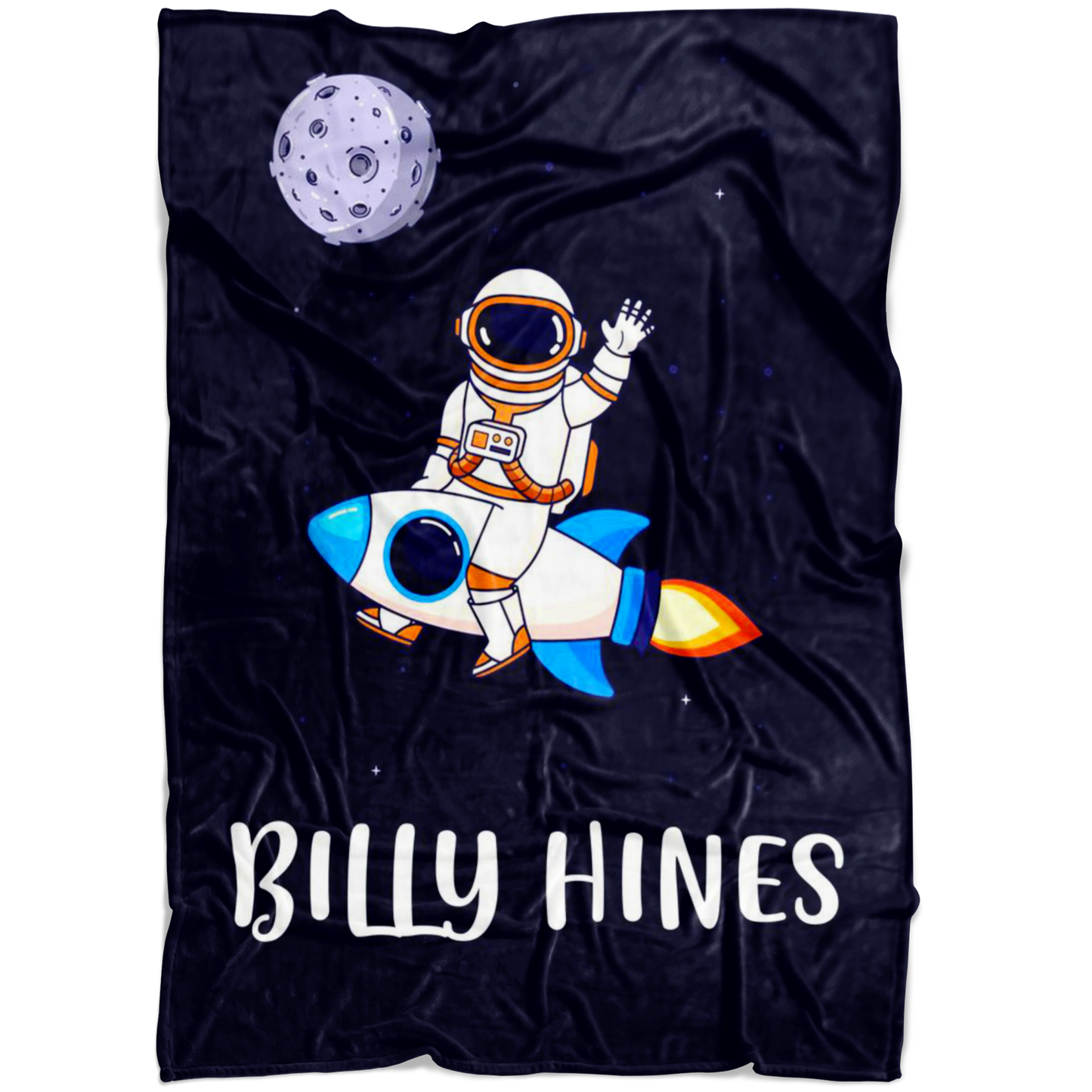 Personalized Name Astronaut Blanket for Boys, Kids - Billy Hines