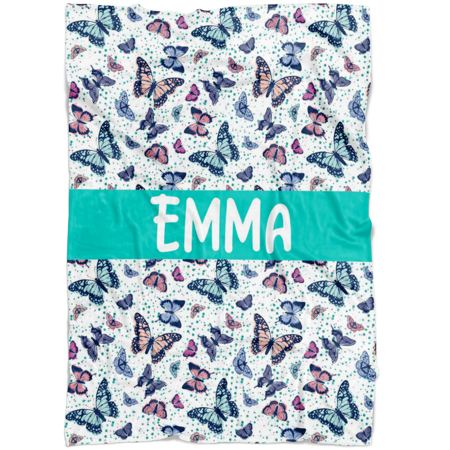 Personalized Name Butterflies Blanket for Girls & Boys, Children Blanket - Emma