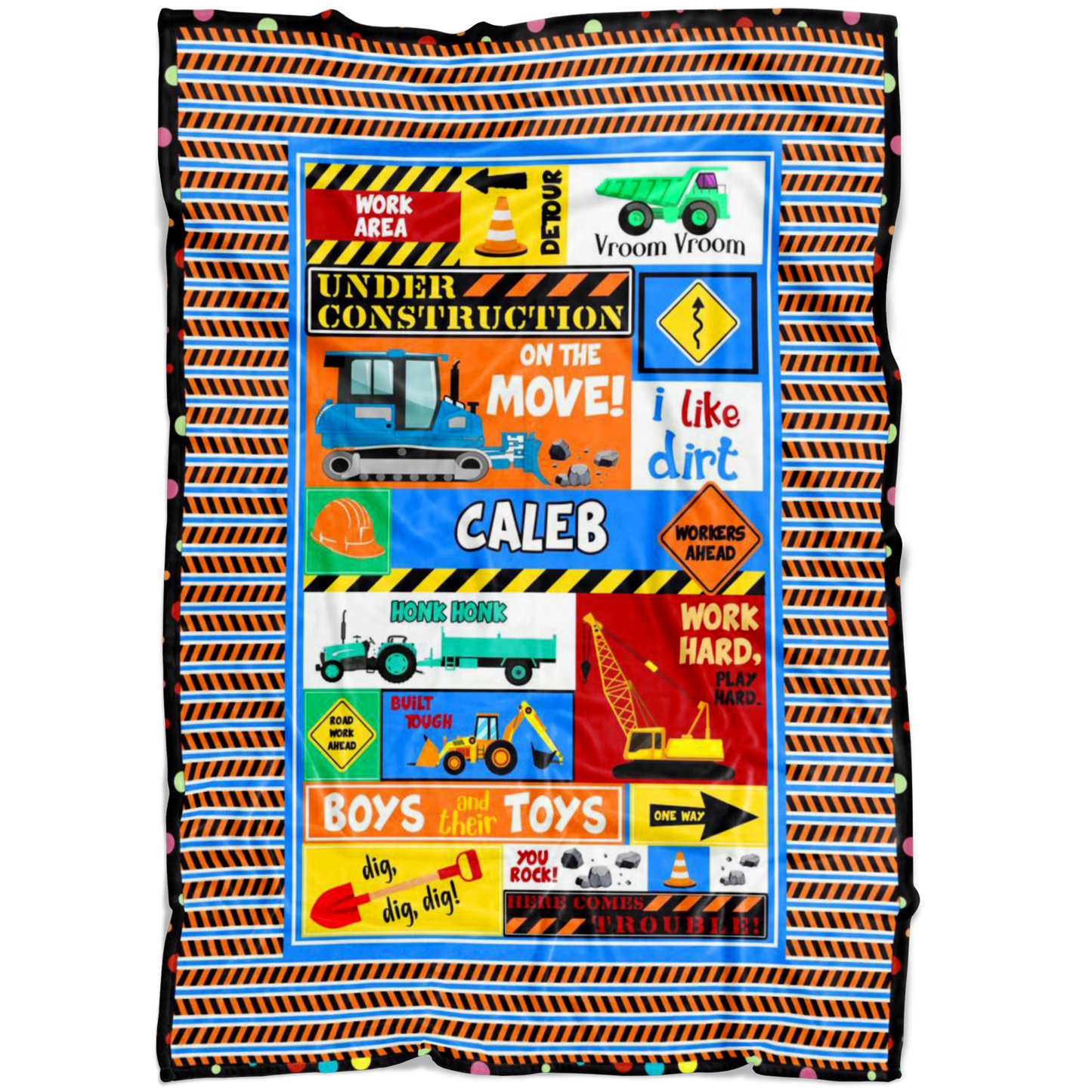 Caleb Under Construction Blanket Style 1