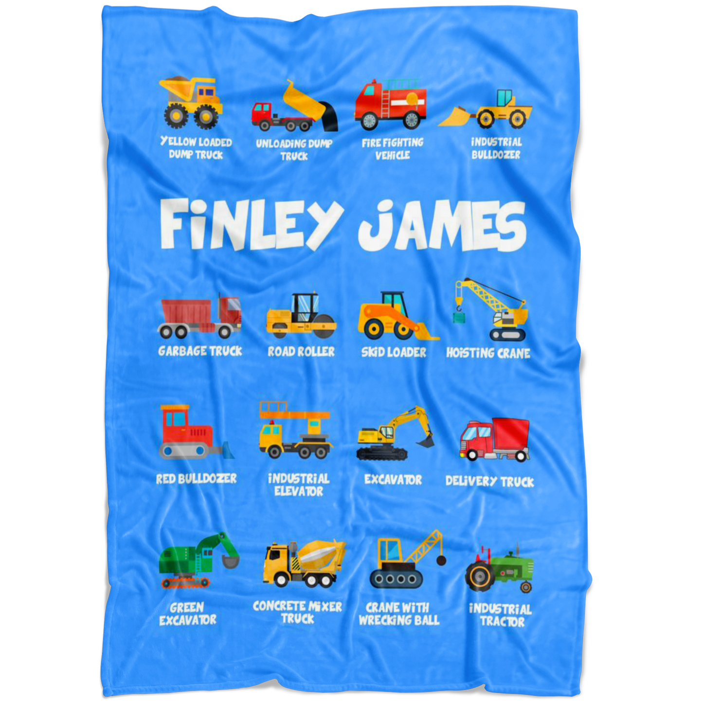 Finley James Construction Blanket Blue