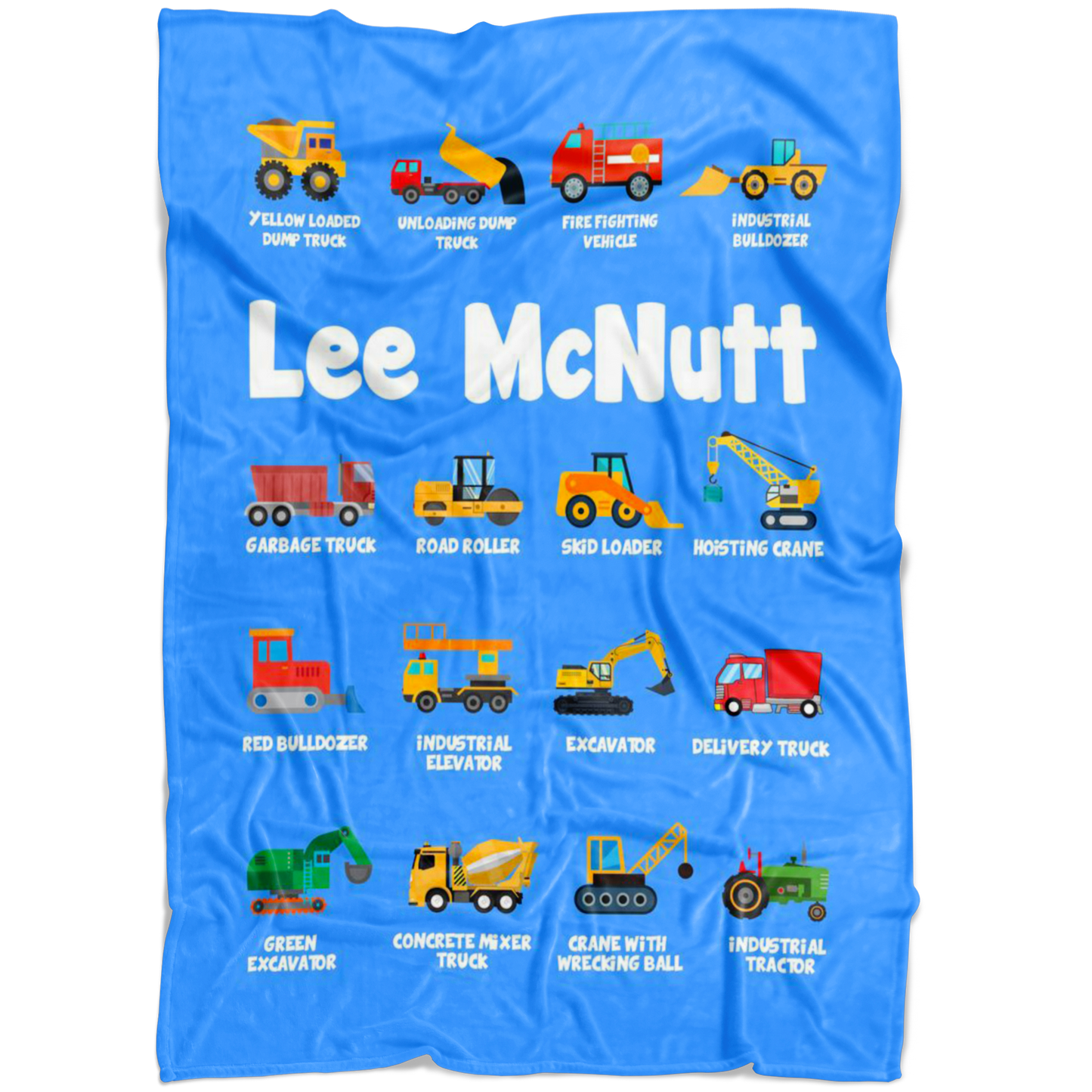 Lee McNutt Construction Blanket Blue