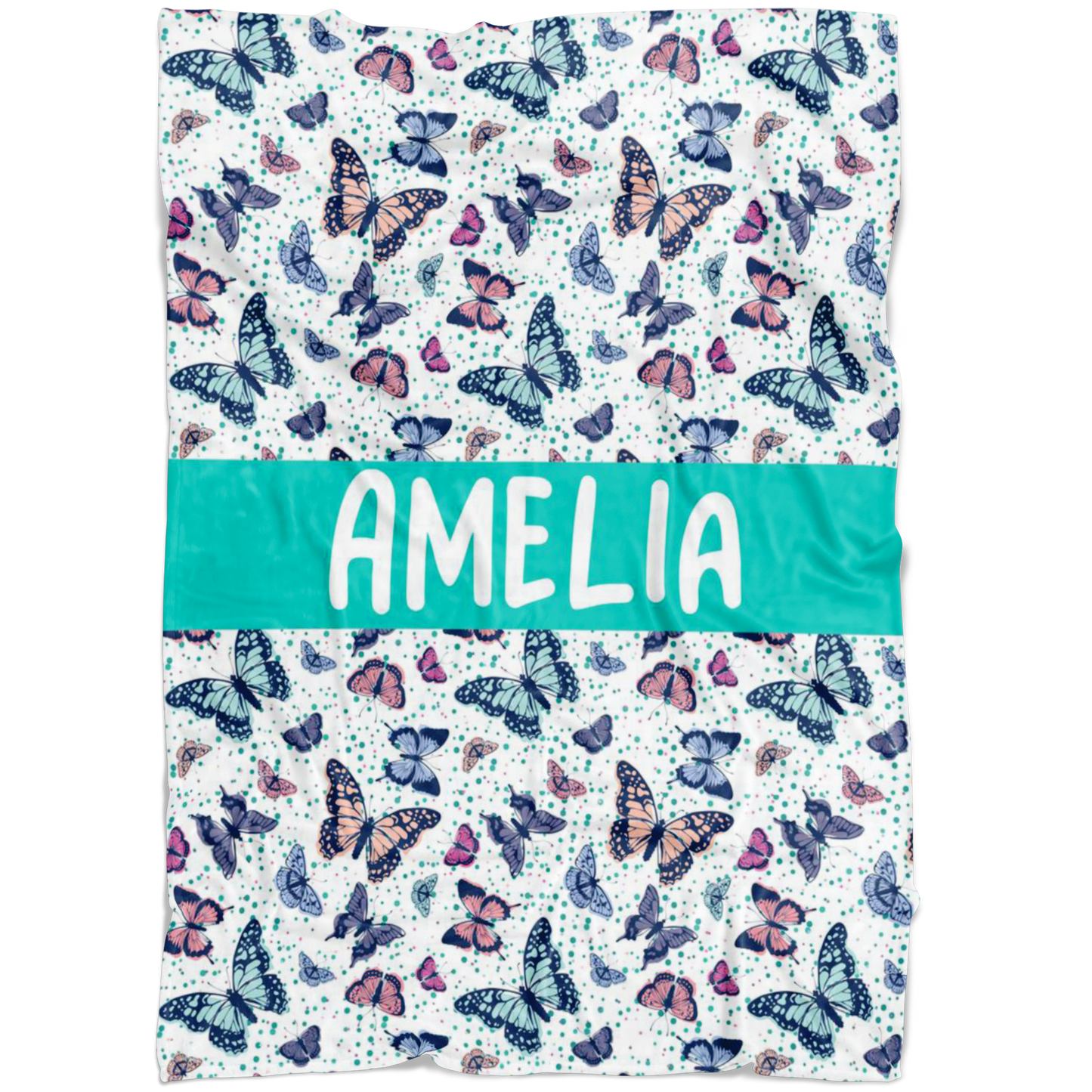 Personalized Name Butterflies Blanket for Girls & Boys, Children Blanket - Amelia