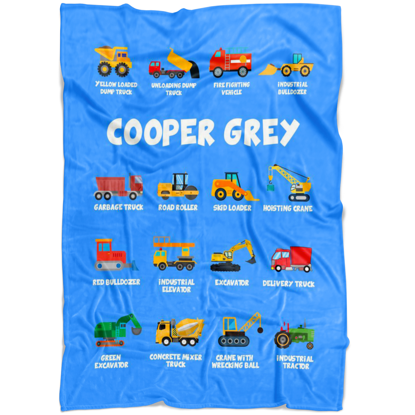 Cooper Grey Construction Blanket Blue
