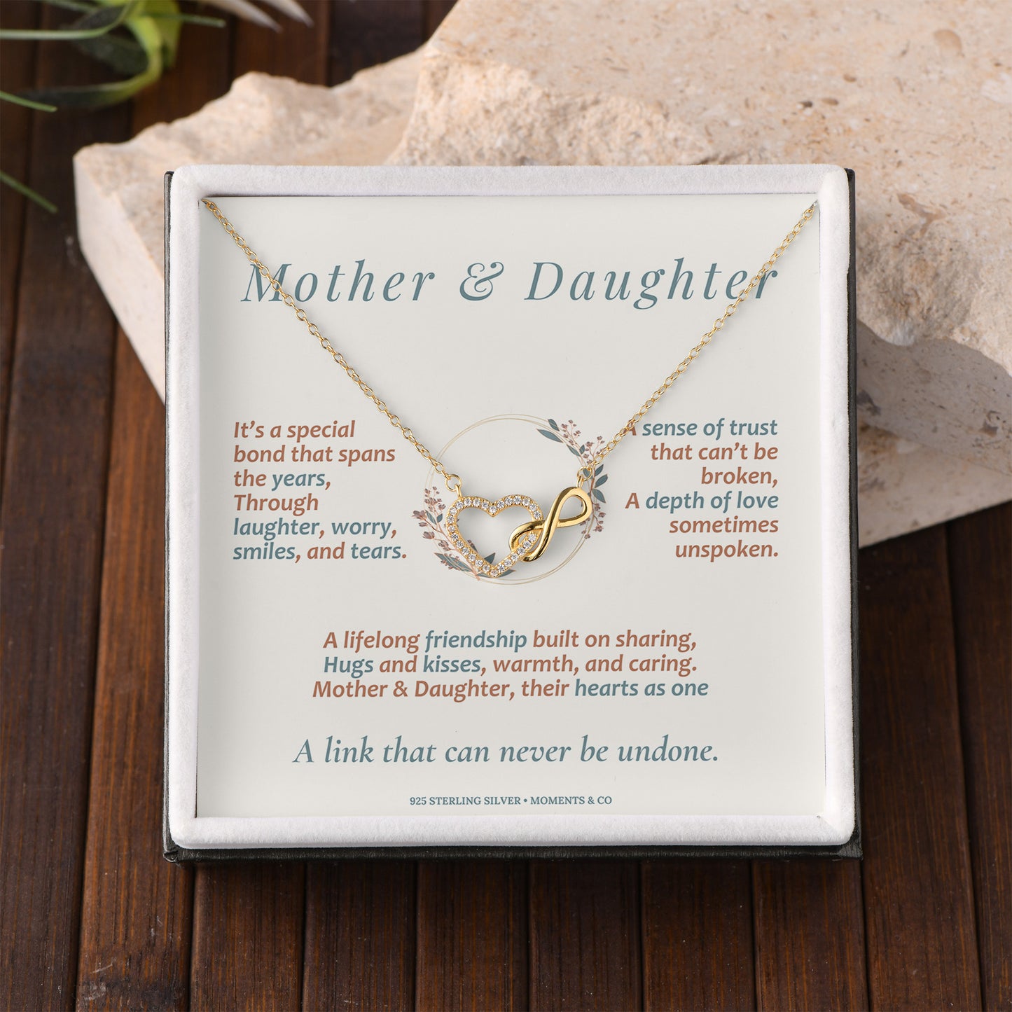 Mother & Daughter Necklace – 925 Sterling Silver with 18k Gold or Rhodium Plating