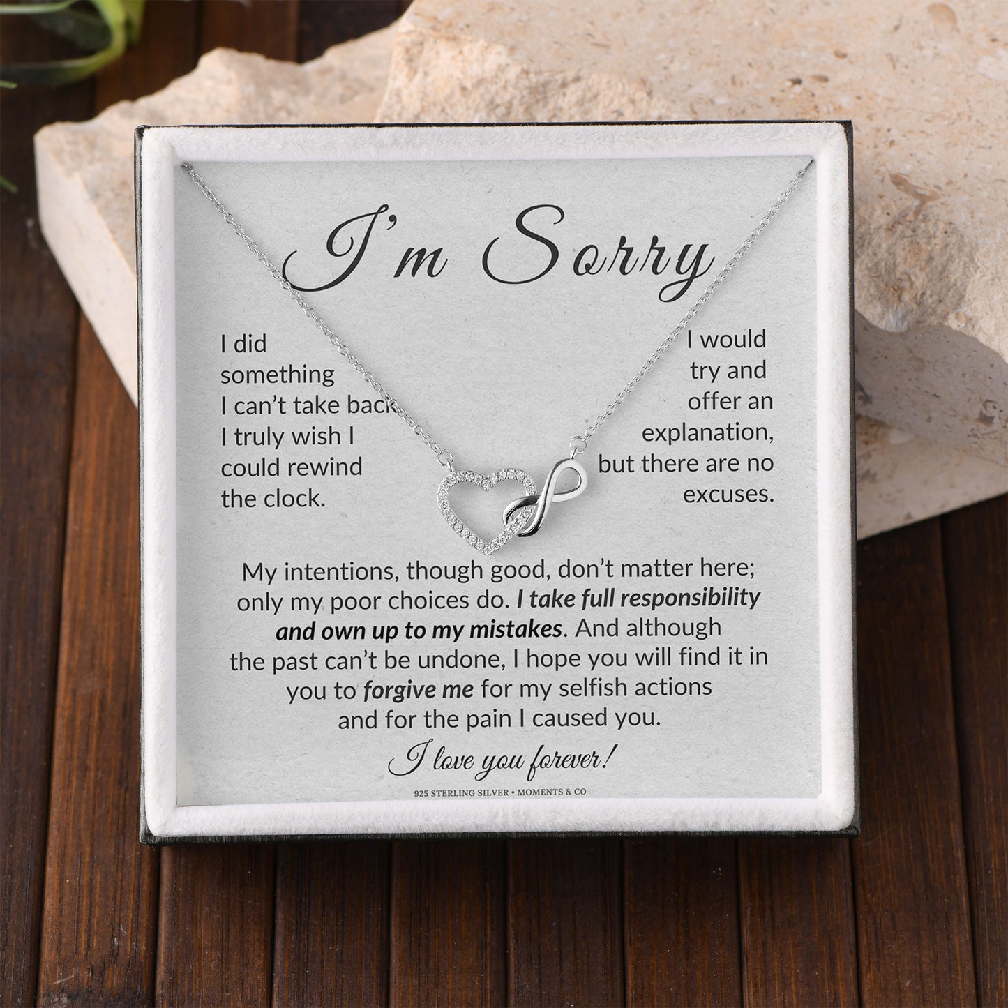 “I’m Sorry” Necklace – Elegant Apology Gift for Her | 925 Sterling Silver