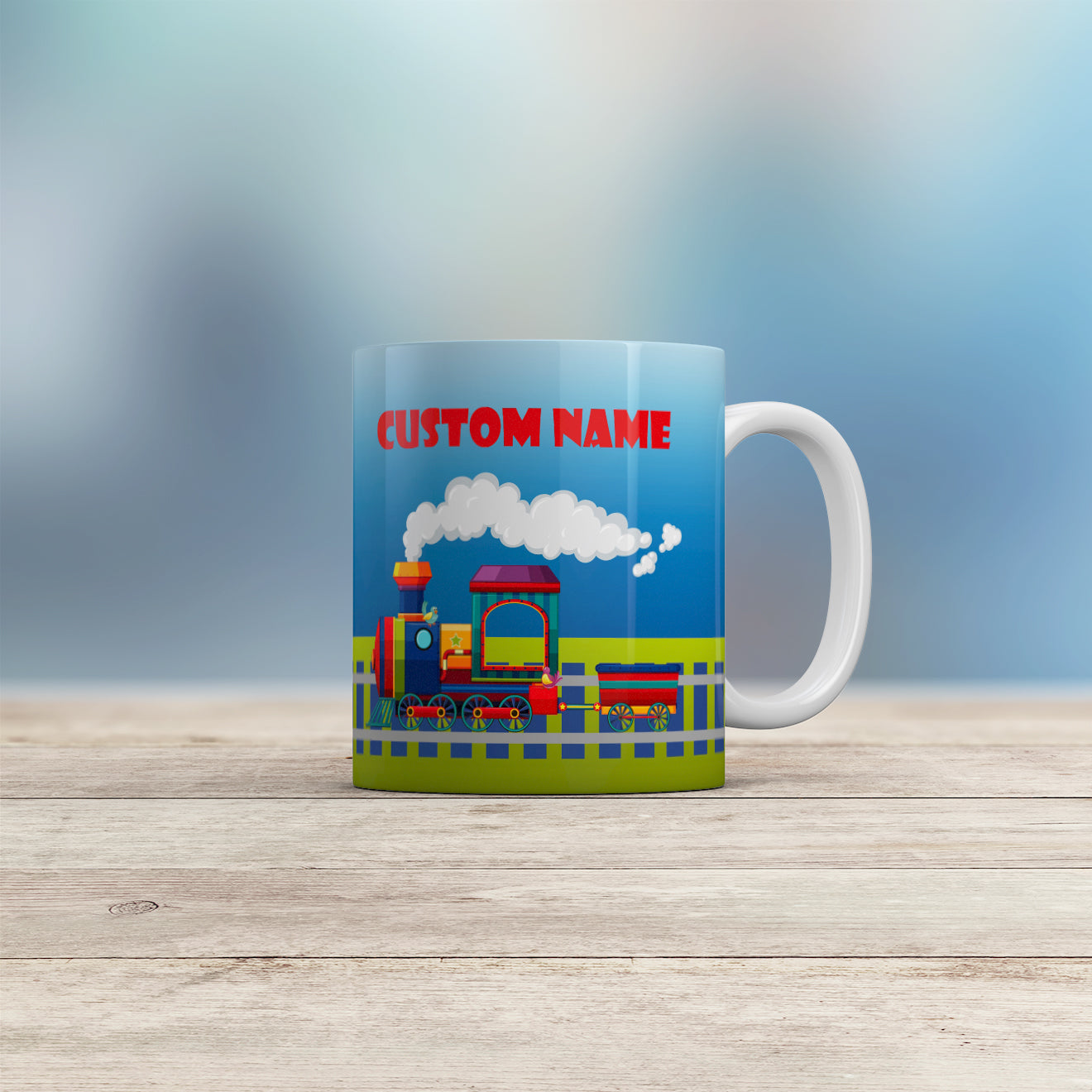 Personalized Name Train Mug for Kids - 11oz