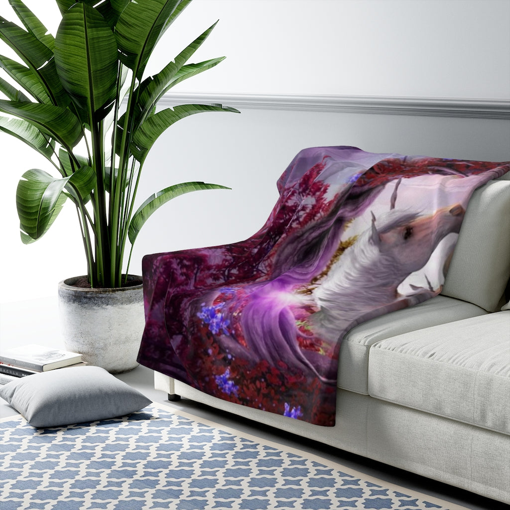 Mom & Daughter Unicorns Sherpa Fleece Blanket