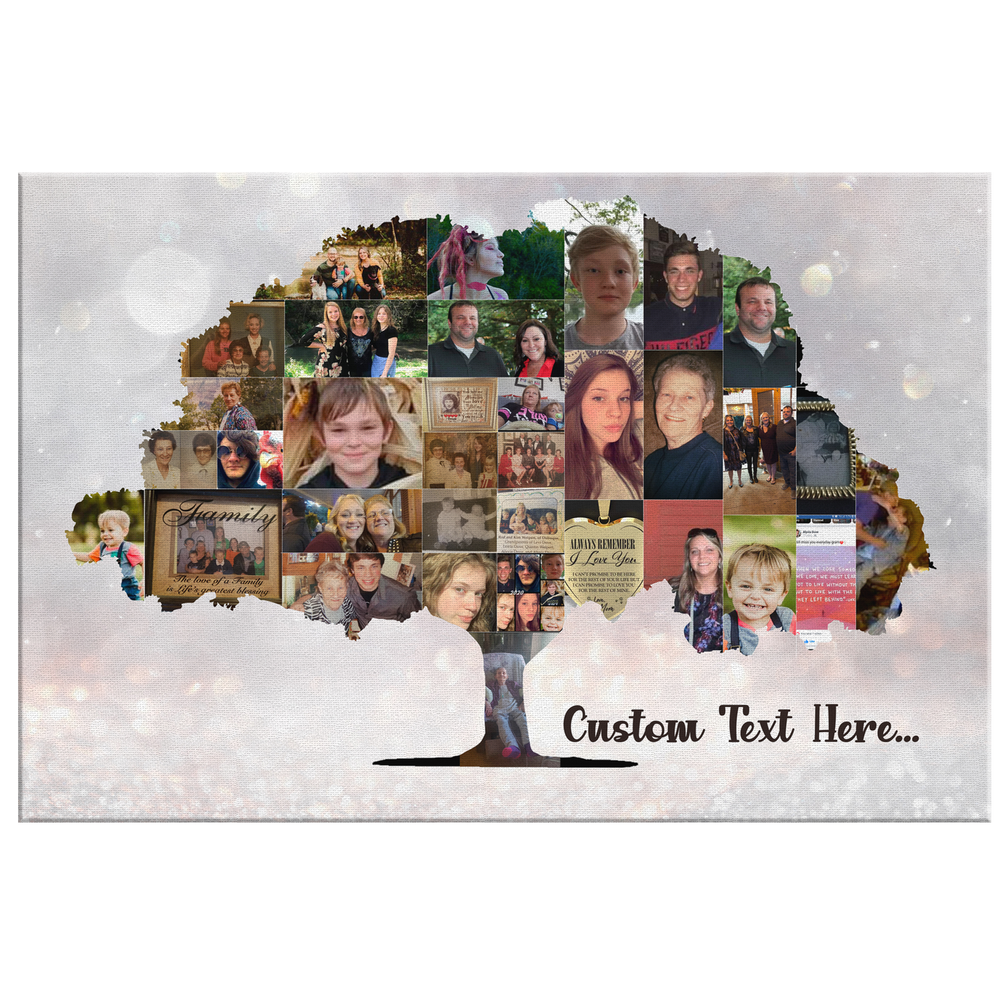 Family Tree Photo Collage Wall Art - Sparkling