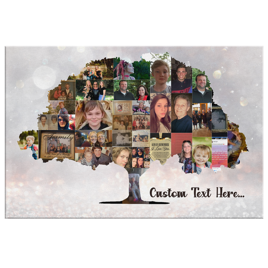 Family Tree Photo Collage Wall Art - Sparkling