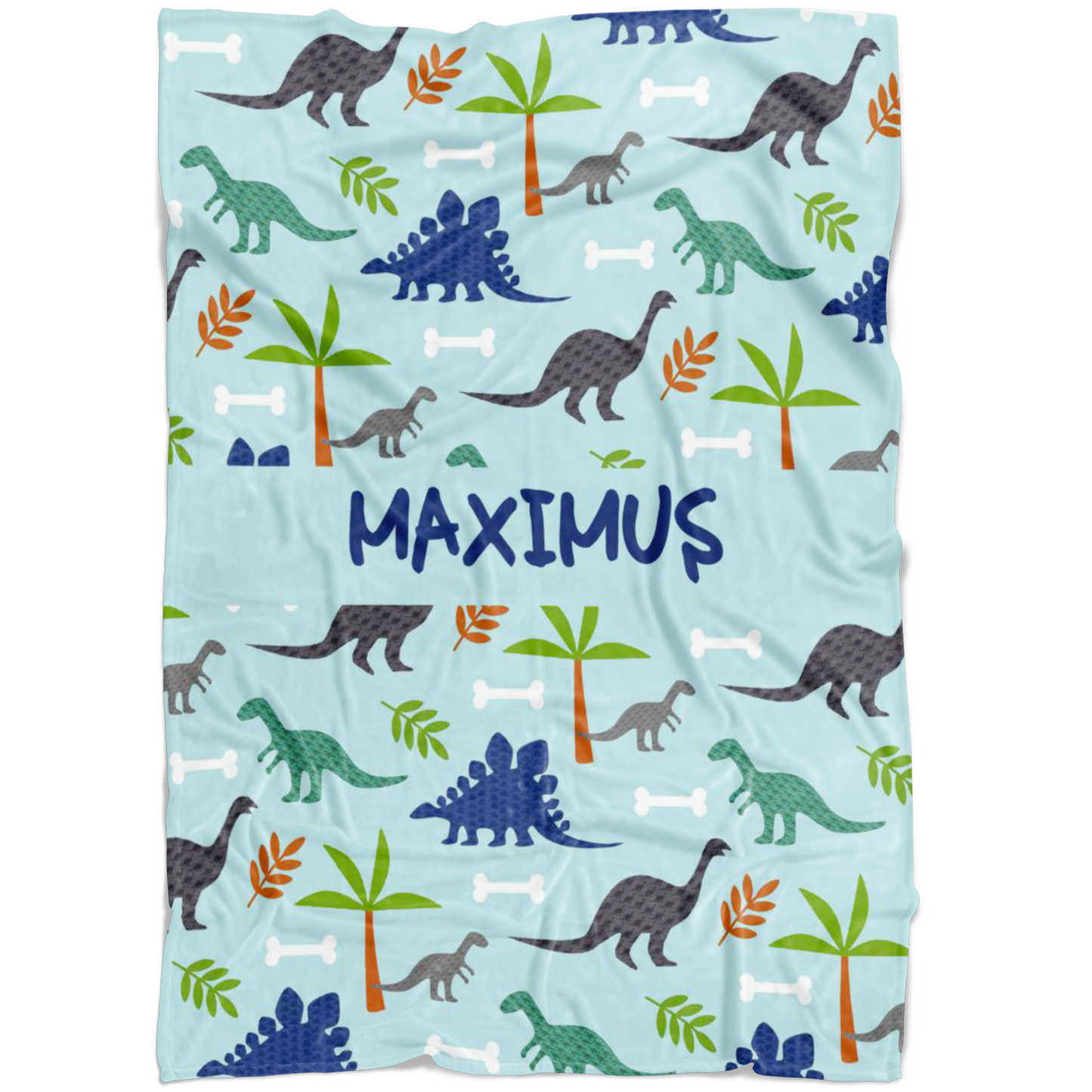 Personalized Dinosaur, Dino World Blanket for Boys, Kids - Maximus