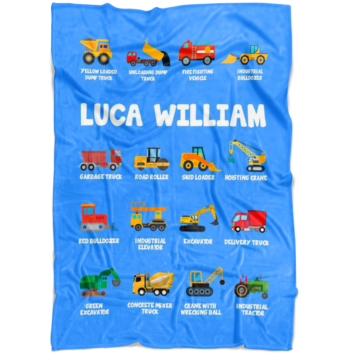 Luca William Construction Blanket Blue