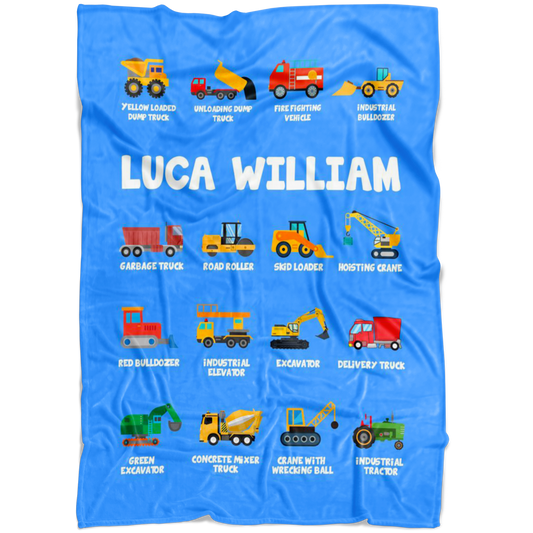 Luca William Construction Blanket Blue