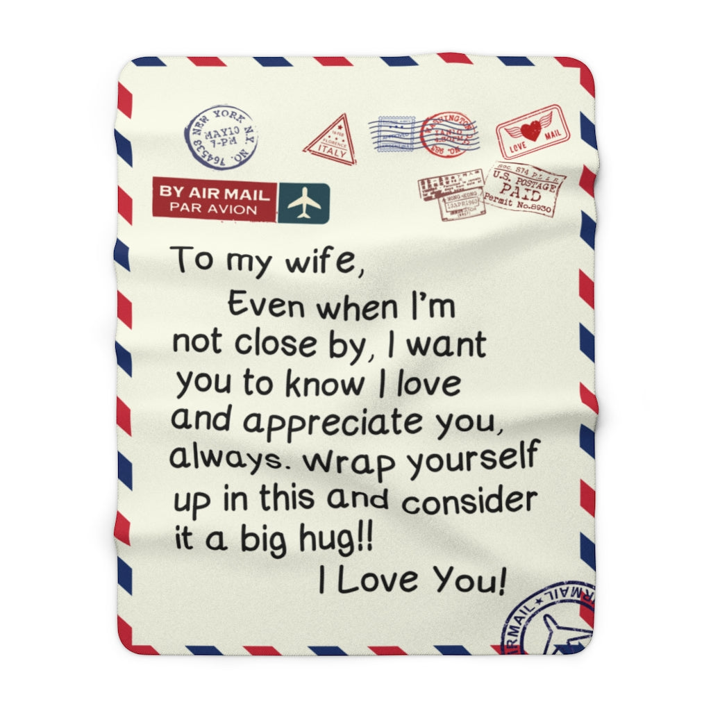 To My Wife Sherpa Fleece Blanket Gift from Husband