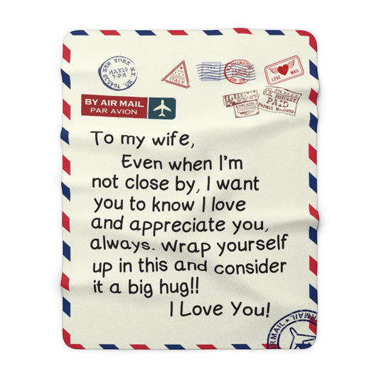 To My Wife Sherpa Fleece Blanket Gift from Husband