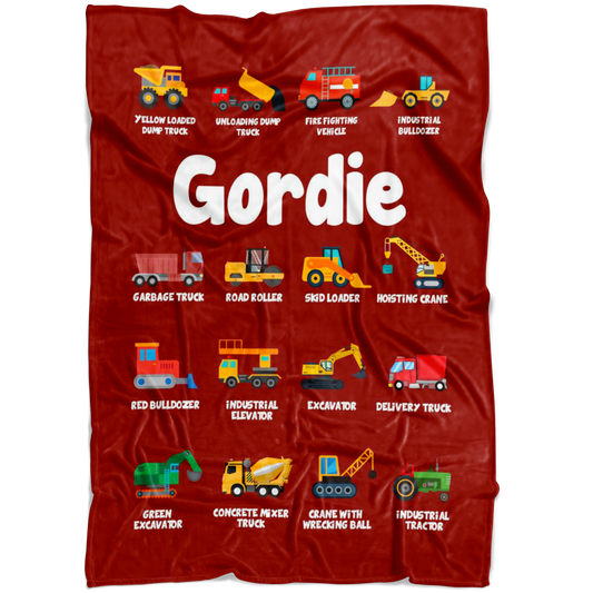 Gordie Construction Blanket Red