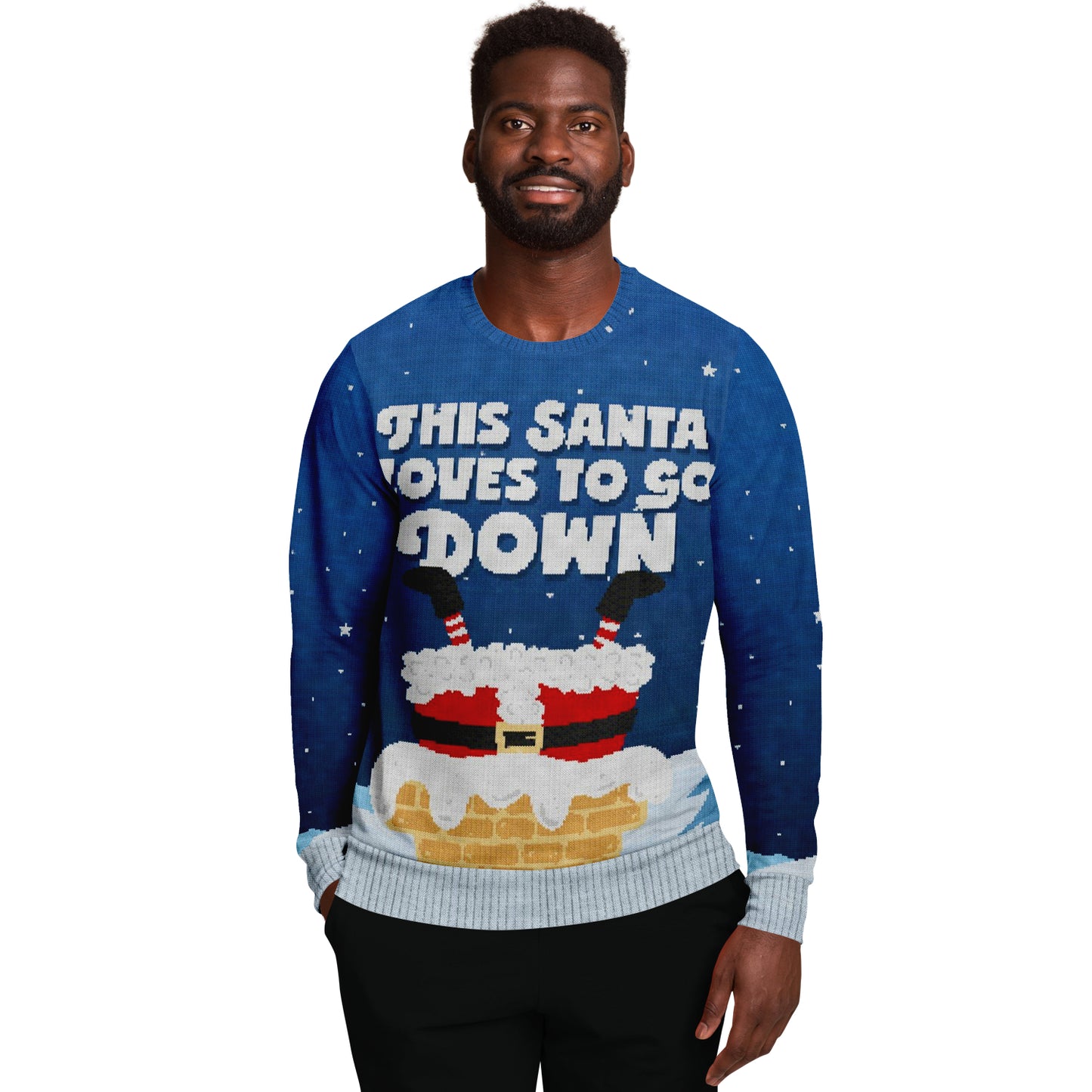 This Santa Loves To Go Down Ugly Christmas Sweater
