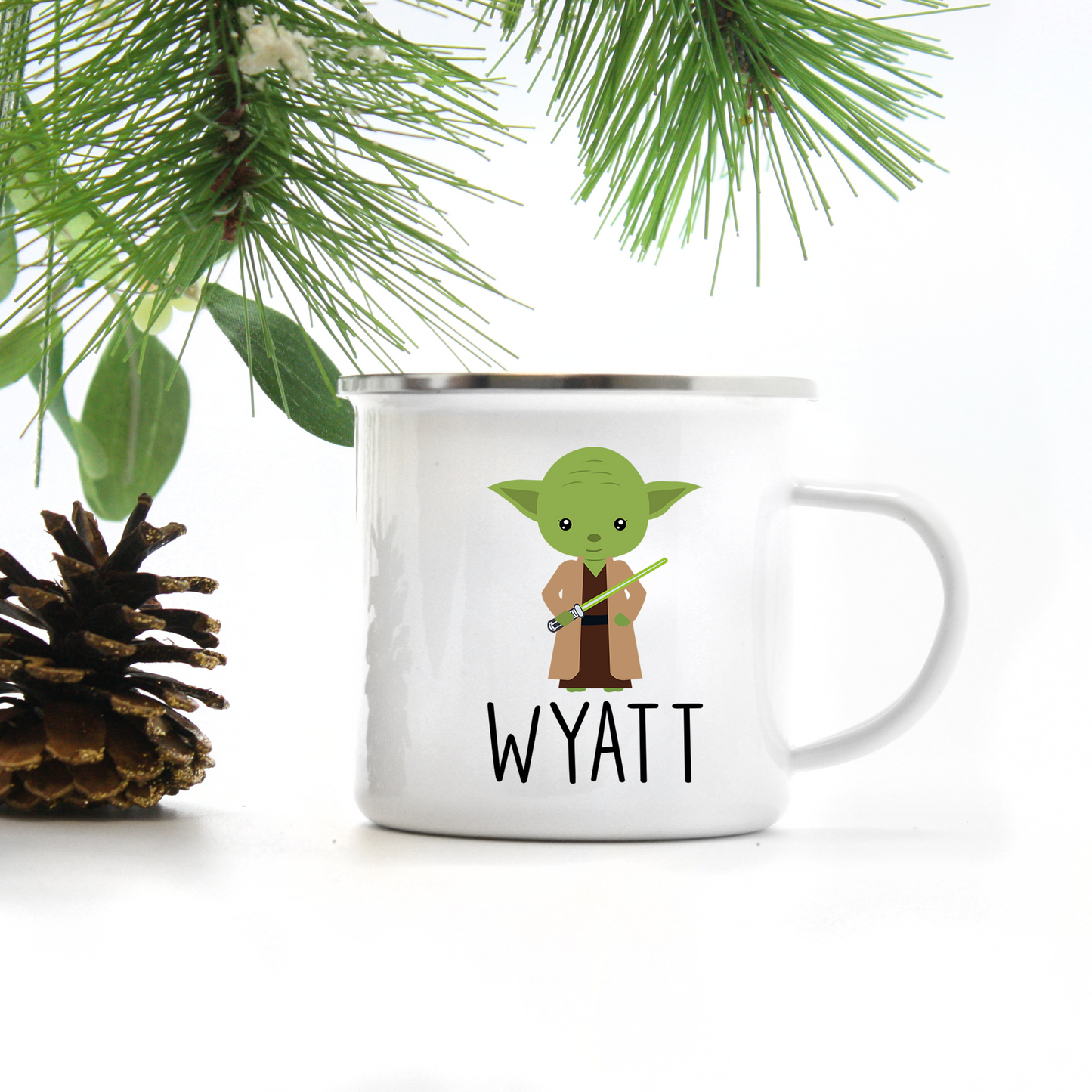 Personalized Kids Cup, Little Green Guy Campfire Mug 10oz
