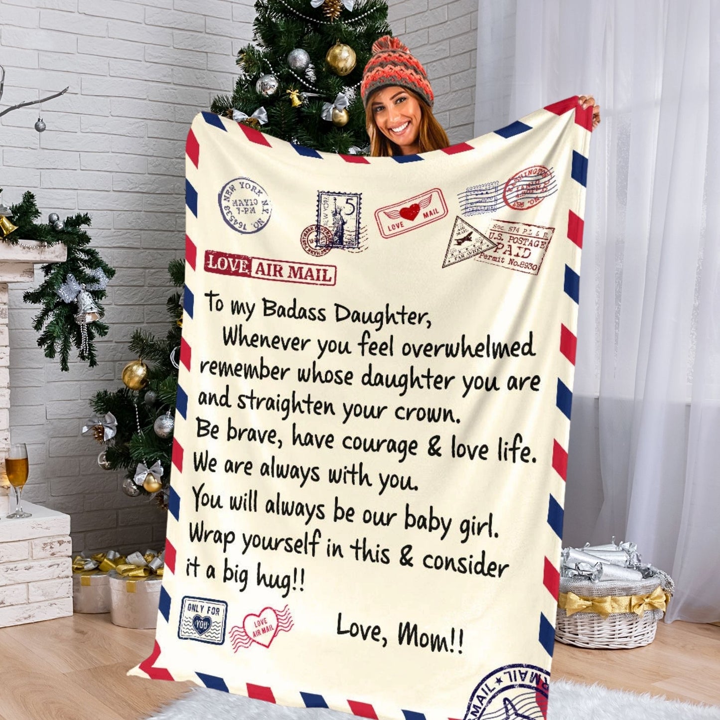 To My Badass Daughter Blanket Gift from Mother