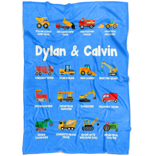 Dylan & Calvin Construction Blanket Blue
