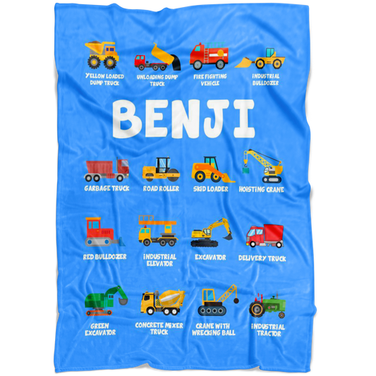 Benji Construction Blanket Blue