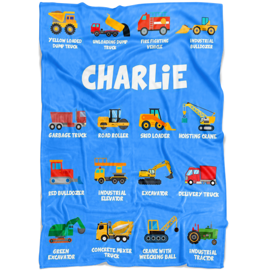 Charlie Construction Blanket Blue