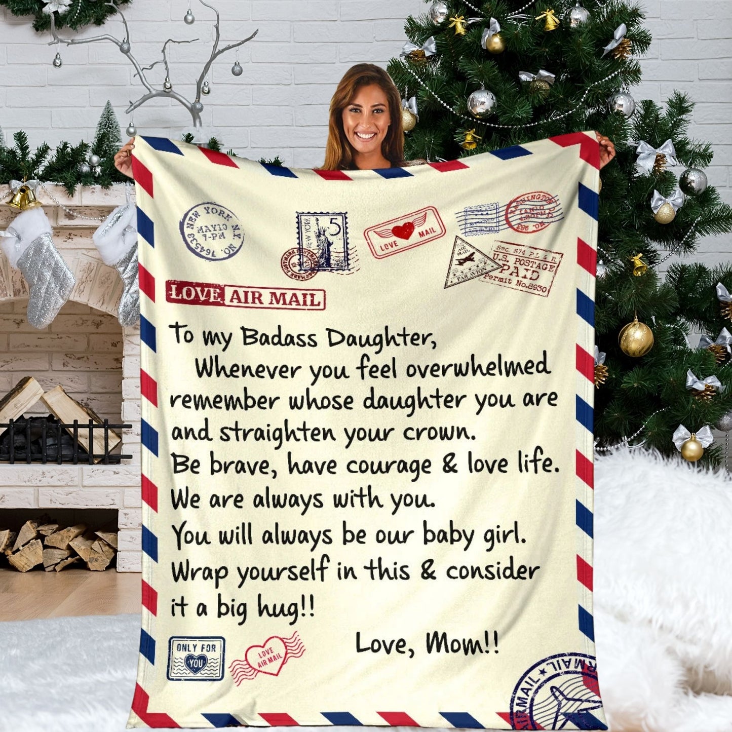 To My Badass Daughter Blanket Gift from Mother