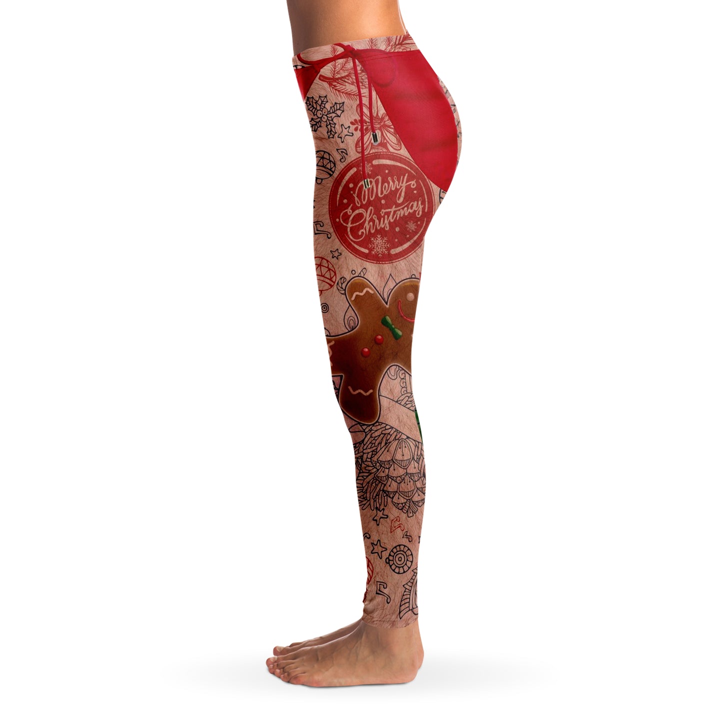 Santa Tattoo Christmas Leggings