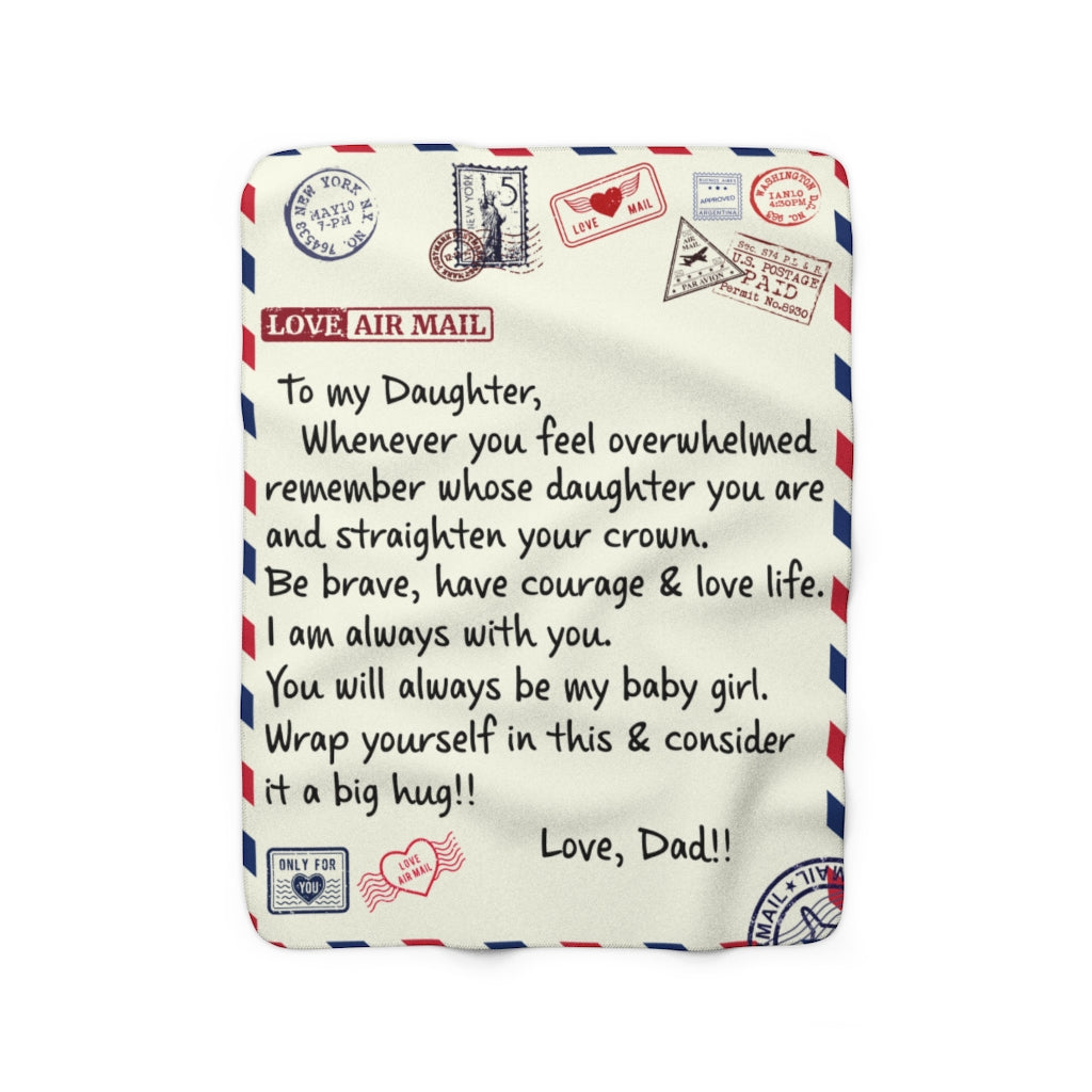 To My Daughter Sherpa Fleece Blanket Gift from Dad to Daughter